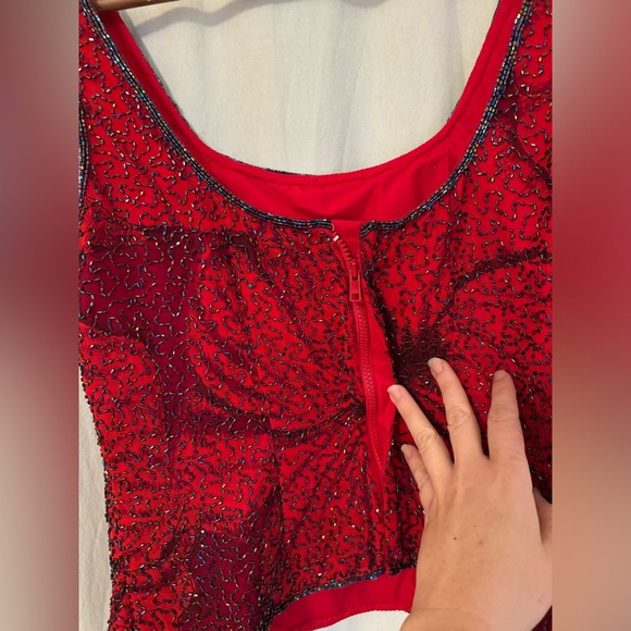 Sean Collection Vintage Red Beaded Jacket - Tank set - Picture 6 of 16